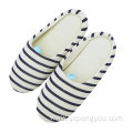 Home Stripe slippers with Faux suede bottom